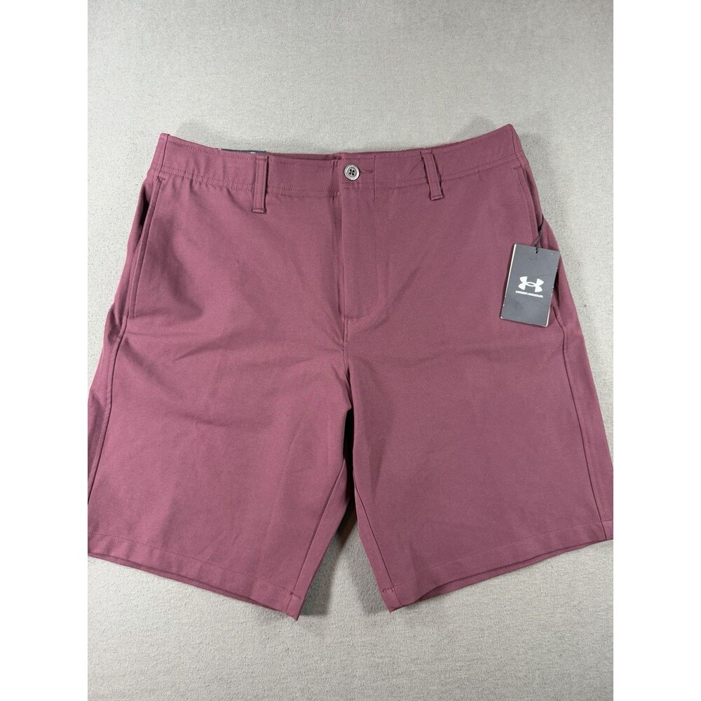 Under Armour Shorts Mens Sz 34 10" Red Golf Performance Stretch Pockets New